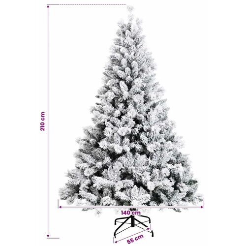  Umjetno božićno drvce s nogom 210 cm 300 LED lampica - Bijela 210 cm s LED svjetlima Slike
