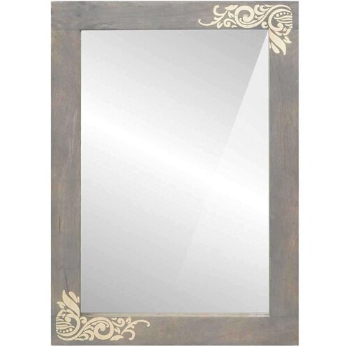 VidaXL Zrcalo za kupaonicu s ogledalom Siva i srebrna 50 x 70 x 3 cm Slike