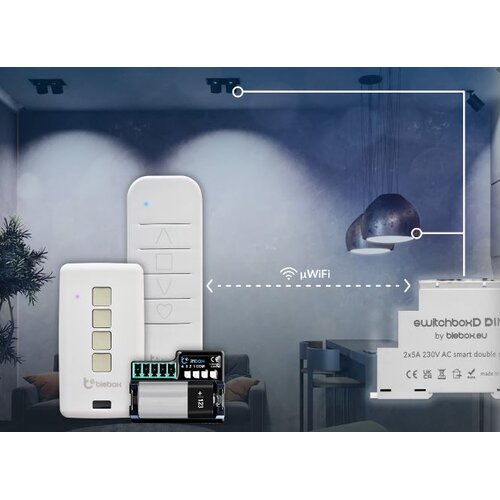 BLEBOX switchBoxD DIN 230V - modul za upravljanje dveh električnih naprav Slike