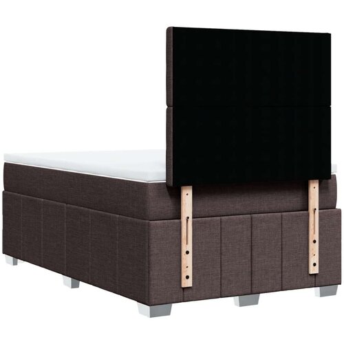 VidaXL Krevet box spring s madracem tamnosmeđi 120 x 190 cm od tkanine Slike