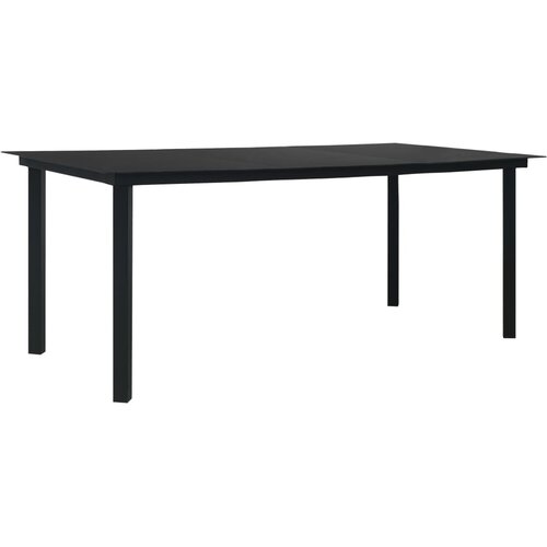  Vrtni blagovaonski stol crni 190 x 90 x 74 cm čelik i staklo Cene