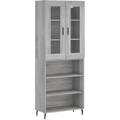 vidaXL Visoka komoda siva sonoma 69,5x34x180 cm inženirski les, (20807130) Cene