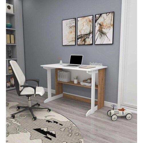 Hanah home radni sto Pillar, 100 cm, atlantski bor / beli Cene