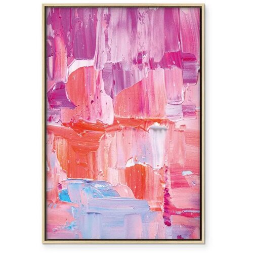  Slika - Colorful Contrasts - Energetic Color Transitions in Shades of Pink 80x120 U prirodnom drvenom okviru Slike