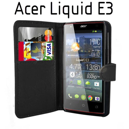  Preklopni ovitek / etui / zaščita "Wallet" za Acer Liquid E3 - črni Cene