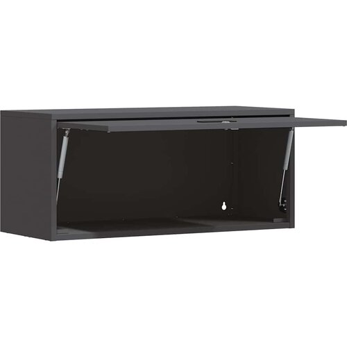  Ormar za zid u garaži Crna 80 x 33 x 35 cm Čelik s prahom Slike