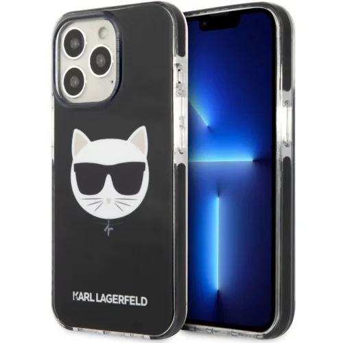 Karl Lagerfeld Originalen ovitek KLHCP13LTPECK za iPhone 13 Pro črna silikonska zaščita - Choupetts head