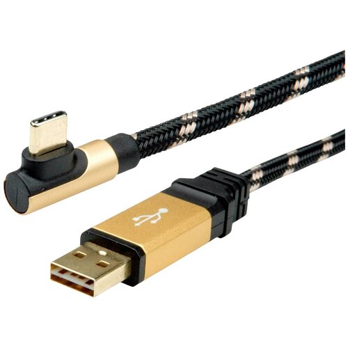 Roline USB kabel USB 2.0 USB-A vtič\, USB-C&reg; vtič 1.80 m črna\, zlata za&scaron;čiten 11.02.9061, (20417411) Cene
