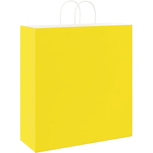  Papirnate vrećice 250 kom s ručkama žute 45x17x48 cm Slike