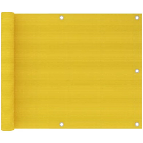 vidaXL Balkonski zastor žuti 75 x 600 cm HDPE