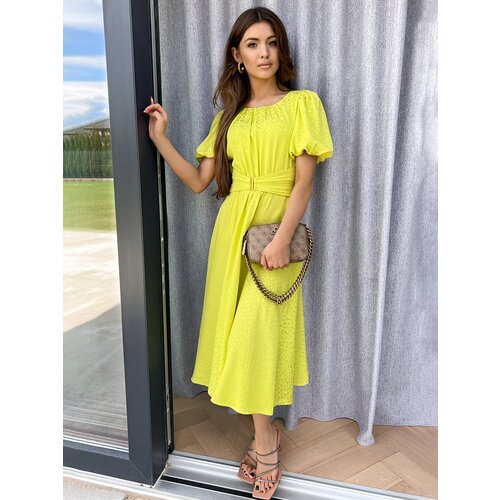 Edoti Women&amp;#039;s midi dress with sleeves and round neckline elegant ELIA DL Slike