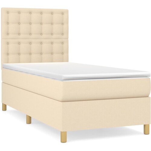 vidaXL Krevet s oprugama i madracem krem 90 x 200 cm od tkanine Cijene