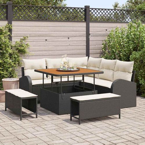  Sjedeća garnitura za vrt 8 kom. Crna poliratan 178.5 x 178.5 x 85 cm Cijene
