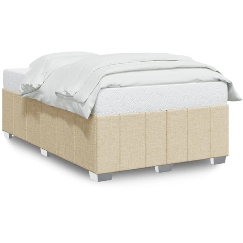 Maison Chic Posteljni okvir - Dvoposteljna postelja - Zakonska postelja brez vzmetnice krem 120x190 cm blago-J12134, (21767050) Slike