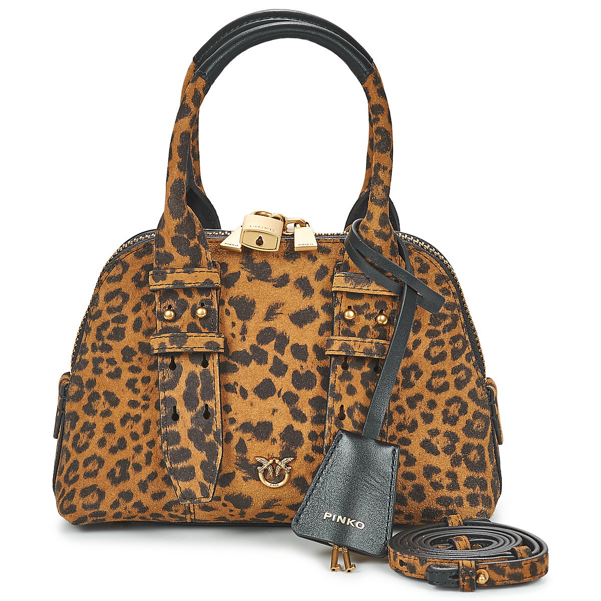Pinko BOWLING BAG ZIP MINI SUEDE Smeđa Slike