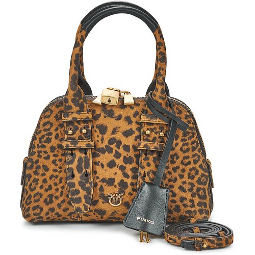 Pinko Ročne torbice BOWLING BAG ZIP MINI SUEDE Kostanjeva Slike
