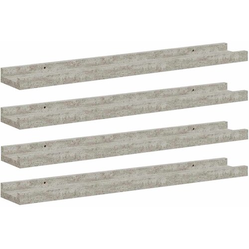  Zidne police 4 kom siva boja betona 60 x 9 x 3 cm Slike
