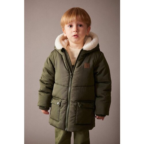 Defacto Baby Boy Water Repellent Fleece Century Hooded Puffer Jacket Slike