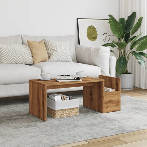 vidaXL Klubska mizica artisan hrast 90x45x35 cm inženirski les Cene