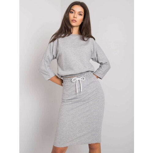 Fashion Hunters Gray two-piece set made of cotton Cene