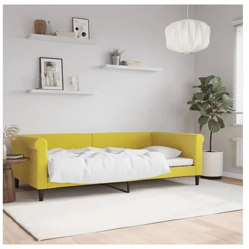 vidaXL Raztegljiva postelja rumena 100x200 cm žamet