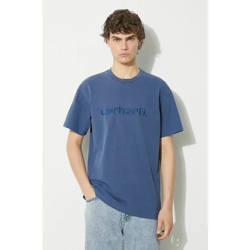 Carhartt WIP Pamučna majica S/S Duster T-Shirt za muškarce, boja: tamno plava, s aplikacijom, I030110.1ZFGD