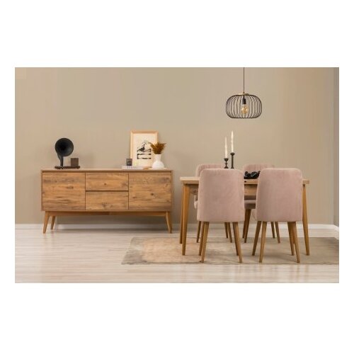 Hanah home vina 01 0900 atlantic pine stone (produžni trpezarijski sto, stolice i konzola (6 komada)) Cene