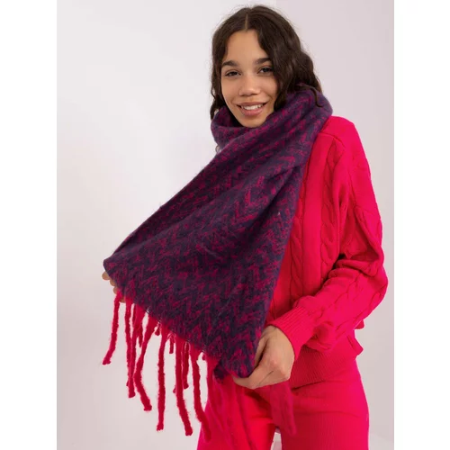 Fashion Hunters Navy blue and pink women's scarf with patterns