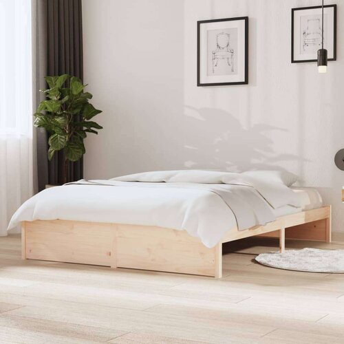  Posteljni okvir iz trdnega lesa 135x190 cm, (20647622) Slike