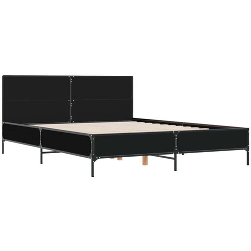  Okvir za krevet crni 160x200 cm konstruirano drvo i metal Slike