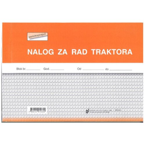 NARODNE NOVINE-UT VII-28 NALOG ZA RAD TRAKTORA; Blok 3 x 50 listova, 21 x 14,8 cm Slike