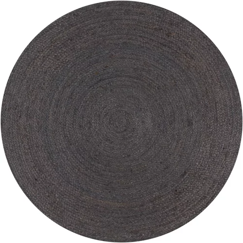  Ručno rađeni tepih od jute okrugli 120 cm tamnosivi