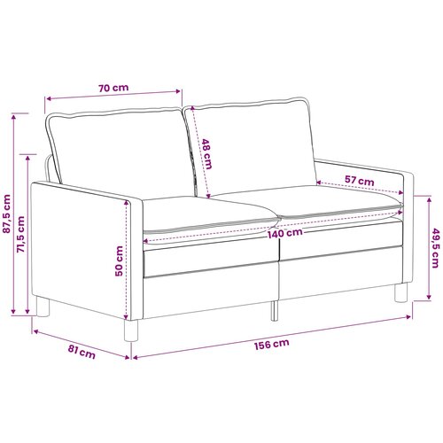 SOFA Krem 156 x 81 x 87,5 cm Poliester Slike