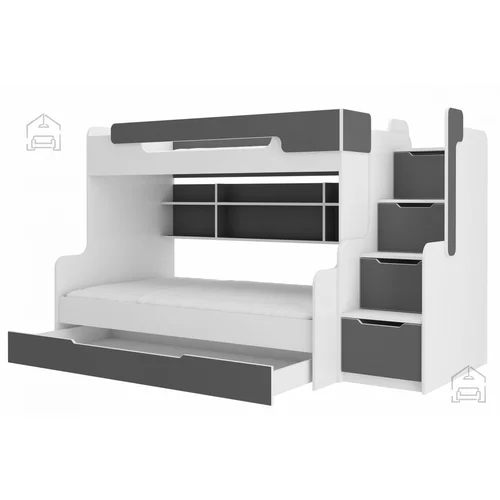ADRK Furniture Pograd Harell - 90x200 cm - bel/grafit