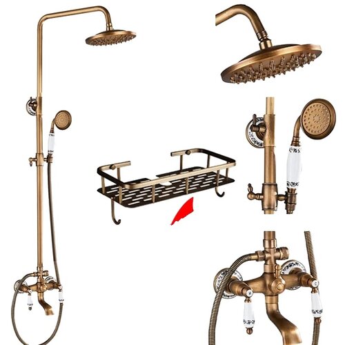 Oem Kombinacija tuš armature, deževna tuš šoba, rotacijska dvojna kontrola - E Polica, (5000141750) Cene