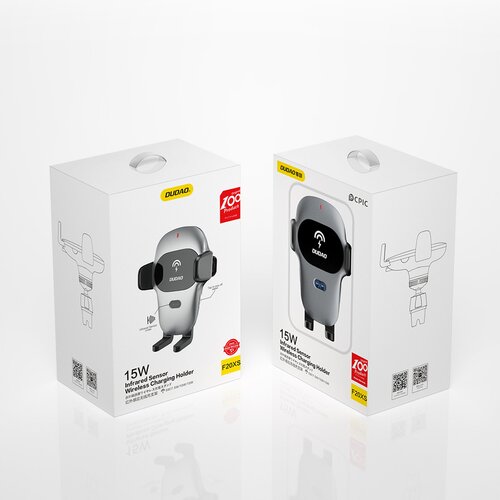 Dudao Avtomobilsko držalo z brezžičnim polnilnikom Qi 15W, sivo, (22006401) Slike