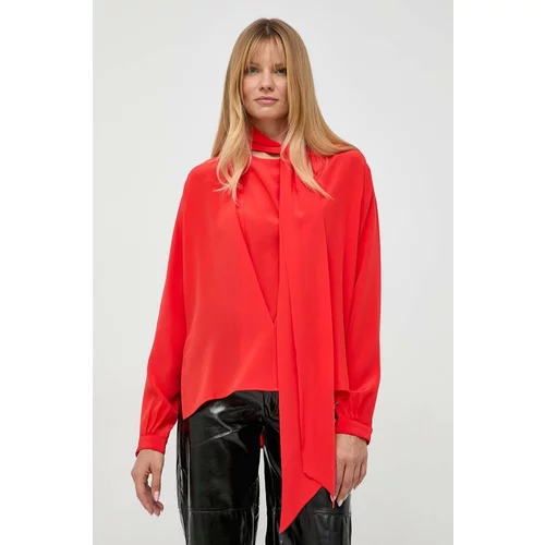 Victoria Beckham Pamučna bluza boja: crvena, bez uzorka