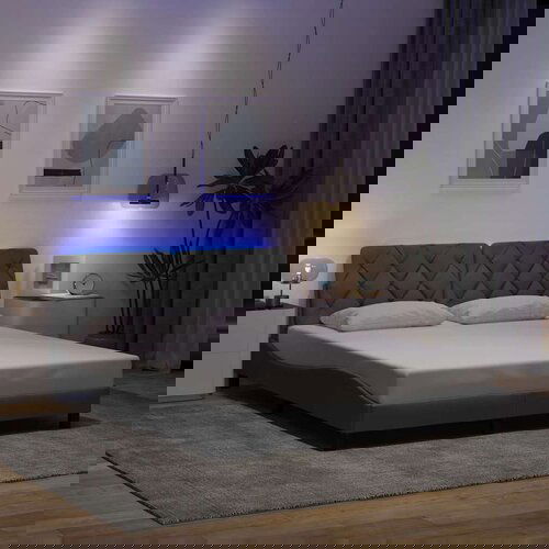 vidaXL Okvir kreveta s LED-om bez madraca 160 x 200 cm od tkanine Cijene