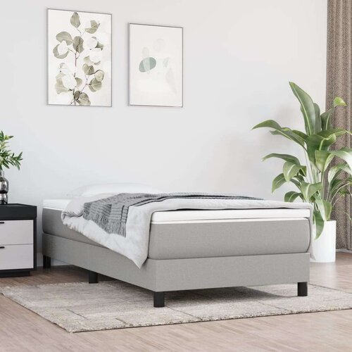  Za krevet s oprugama svjetlosivi 100x200 cm od tkanine Slike