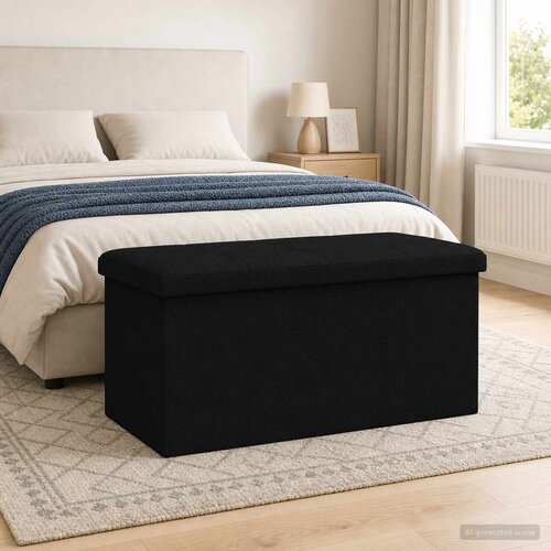  Sklopiva klupa za pohranu Crna 180 kg 80 L 77 x 38 x 38 cm Cijene