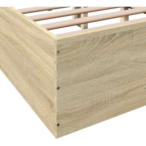  Okvir za krevet boja hrasta 150x200 cm konstruirano drvo Slike