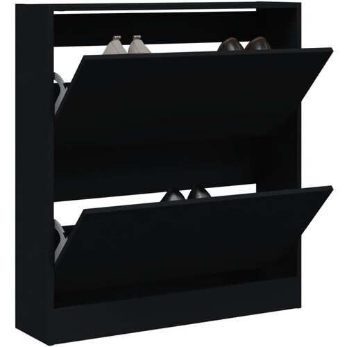 vidaXL Omarica za čevlje črna 80x21x87,5 cm inženirski les Cene