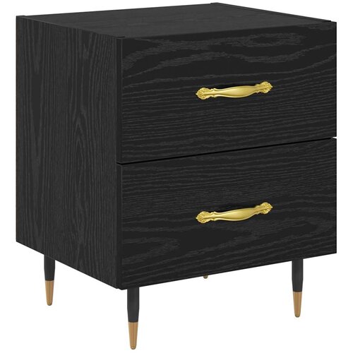  Noćni ormar s ladicama 2 pcs Crni hrast 40 x 35 x 47,5 cm Slike