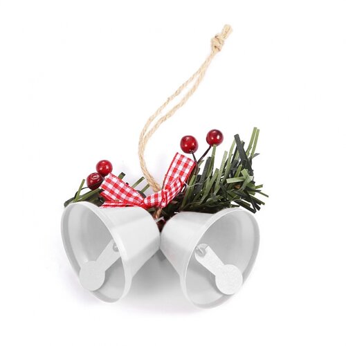  Novogodisnji ukras za jelku zvoncici EL beli Slike