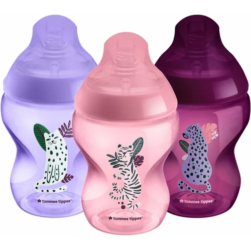 Tommee_Tippee Closer To Nature Anti-colic Jungle Pinks steklenička za dojenčke Slow Flow 0 m+ 3x260 ml