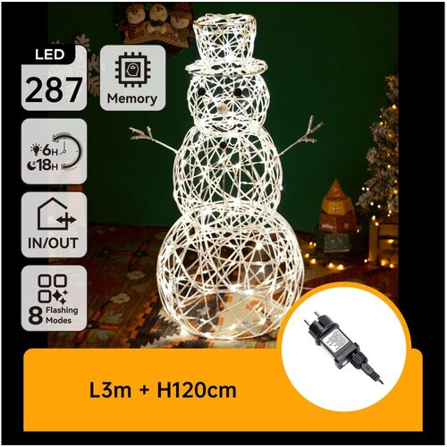 Aigostar LED spolja&amp;scaron;nja božićna dekoracija 3,6W/31/230V 2700K 120cm IP44 snegović Slike