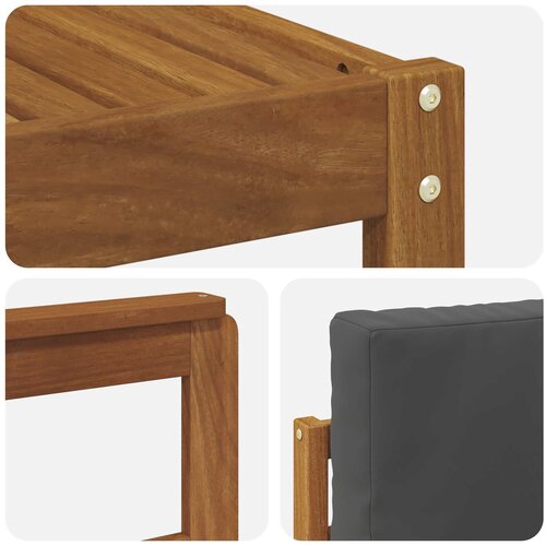  Set vanjskih sofa 5 kom. Prirodna i antracit 59 x 59 x 37 cm Slike