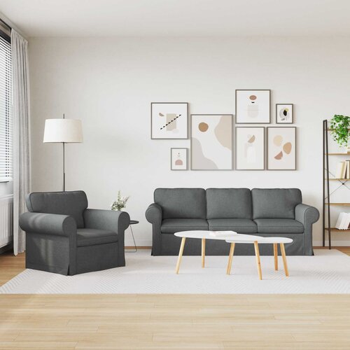  Set sofe 2 pcs Tamno siva 215 x 82 x 80 cm tkanina Slike