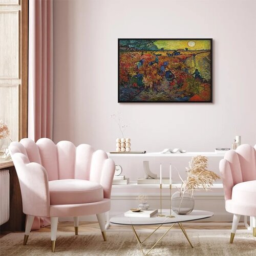  Slika - Vincent van Gogh – The Red Vineyard 60x40 U crnom drvenom okviru Cene
