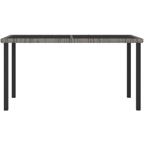 vidaXL vrtna jedilna miza siva 140x70x73 cm poli ratan Cene